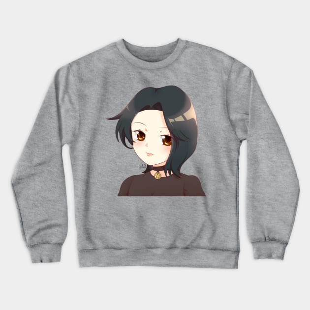 Anime Doomer Girl Star Choker Crewneck Sweatshirt by hitoridraws